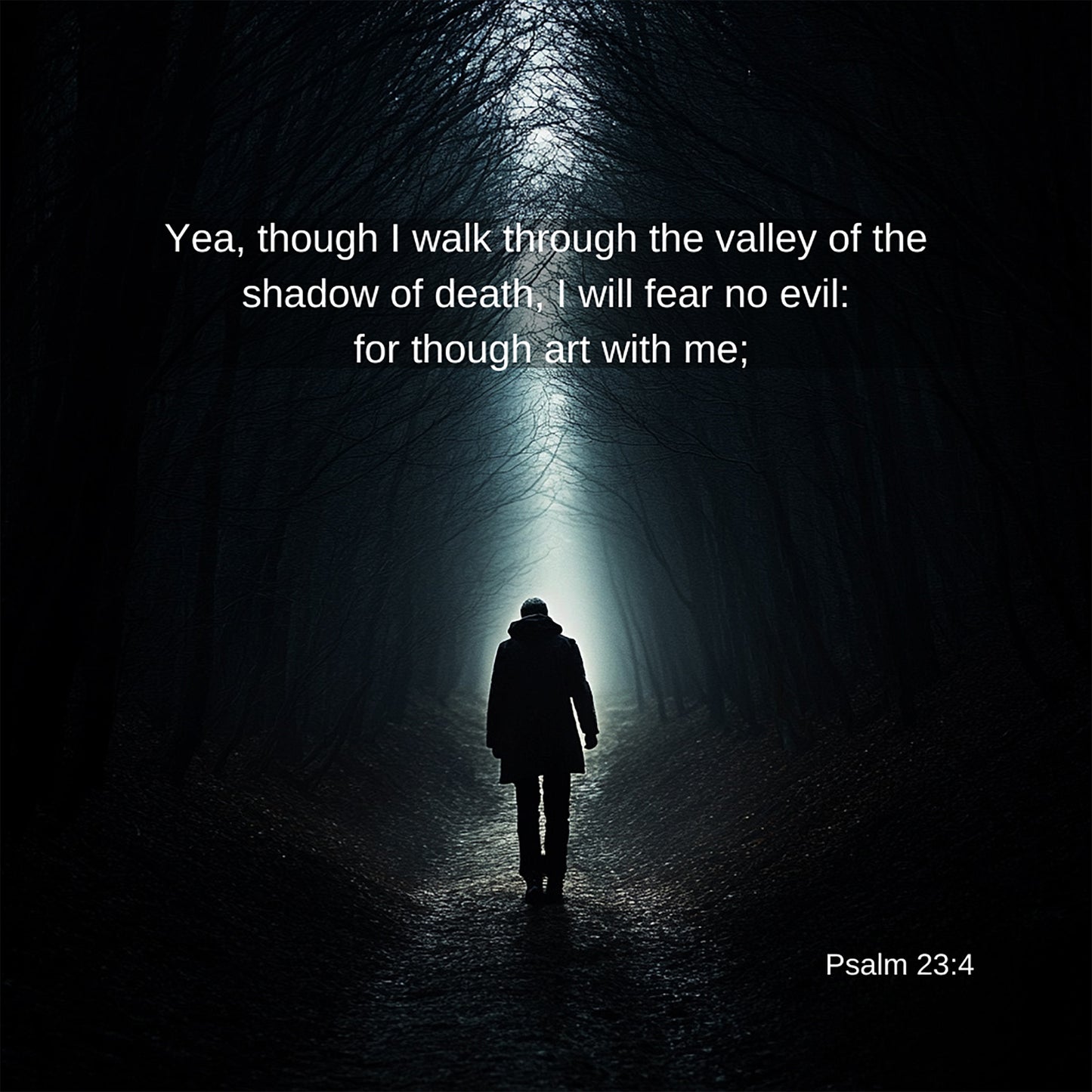 Bible Art Foam Print - Psalms 23:4 “Though I walk through the valley of the shadow of death, I will fear no evil”