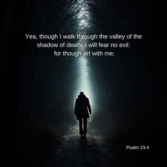 Bible Art Foam Print - Psalms 23:4 “Though I walk through the valley of the shadow of death, I will fear no evil”