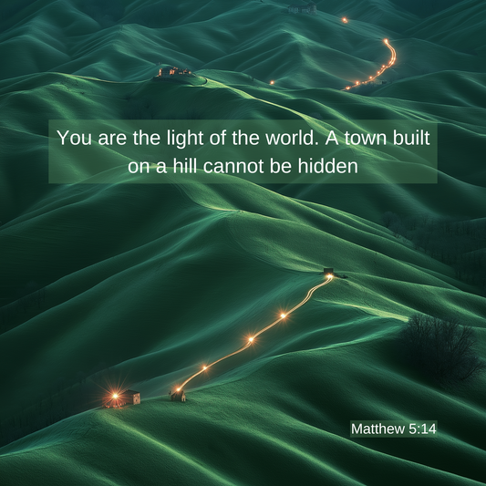 Bible Art Foam Print board Mathew 5:14 “You are light of the world.”